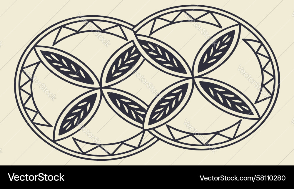 Abstract interlocking oval pattern art design vector image