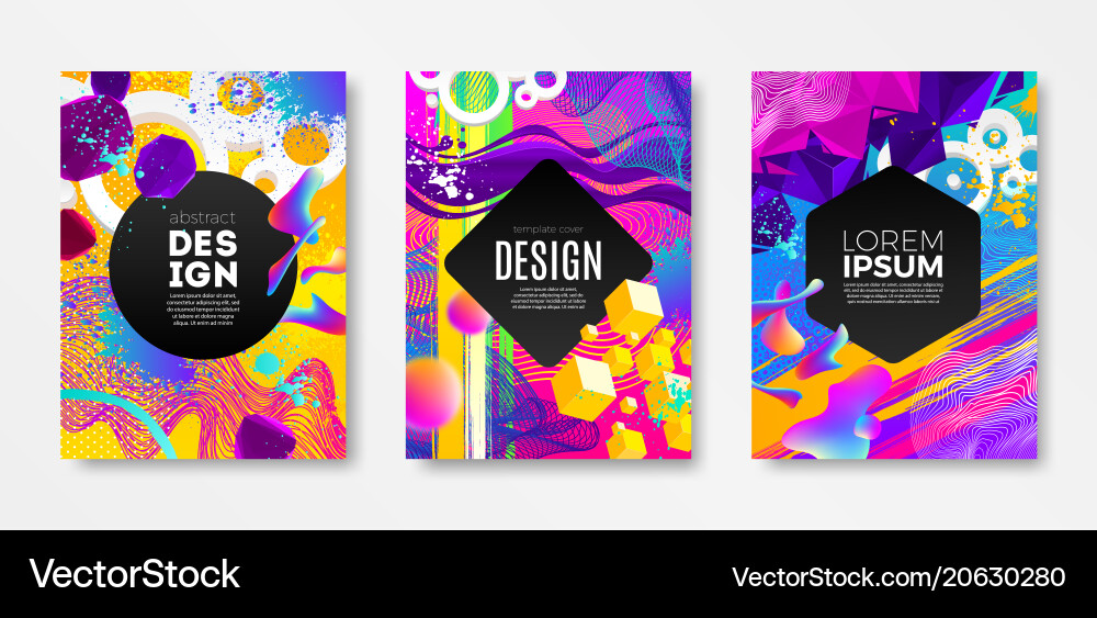 Abstract Multicolored Cover Set vector image