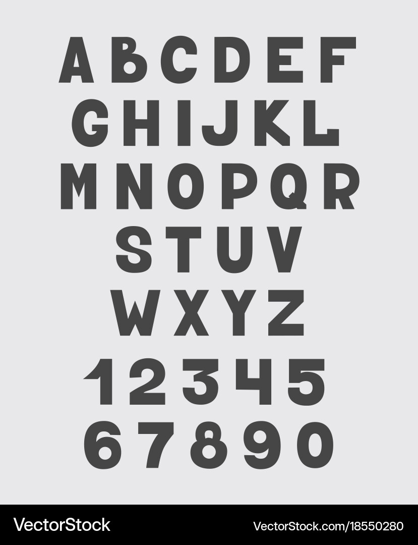 Alphabet design set numbers and letters vector image