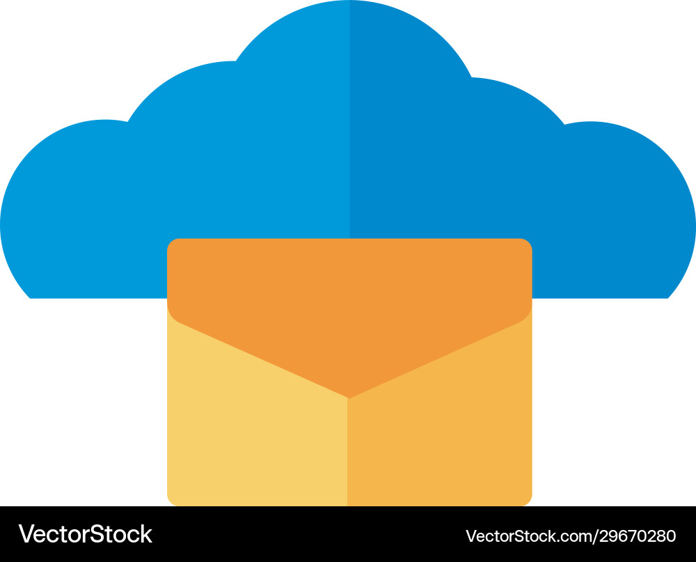 Cloud computing with envelope flat style Cloud computing with envelope flat style vector image