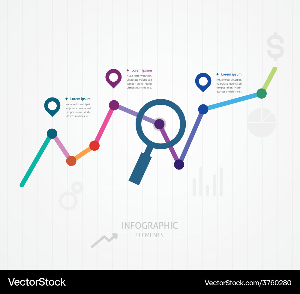 Color of web analytics information and devel Vector Image