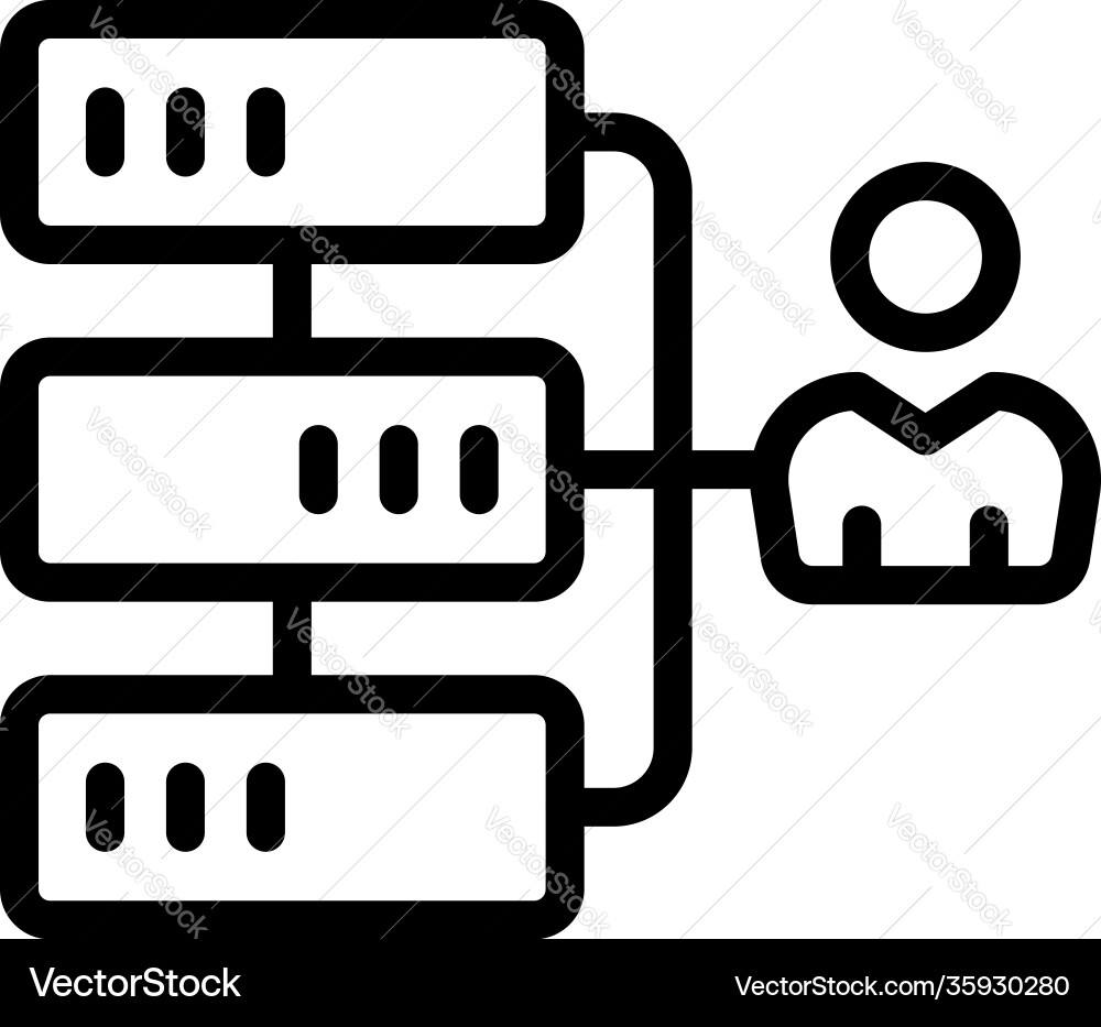 Customer database scheme icon outline style Customer database scheme icon outline style vector image