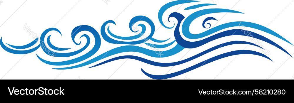 Dynamic Ocean Wave Pattern Vector Image