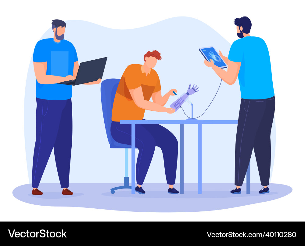 Engineer designs and develops parts using Engineer designs and develops parts using vector image
