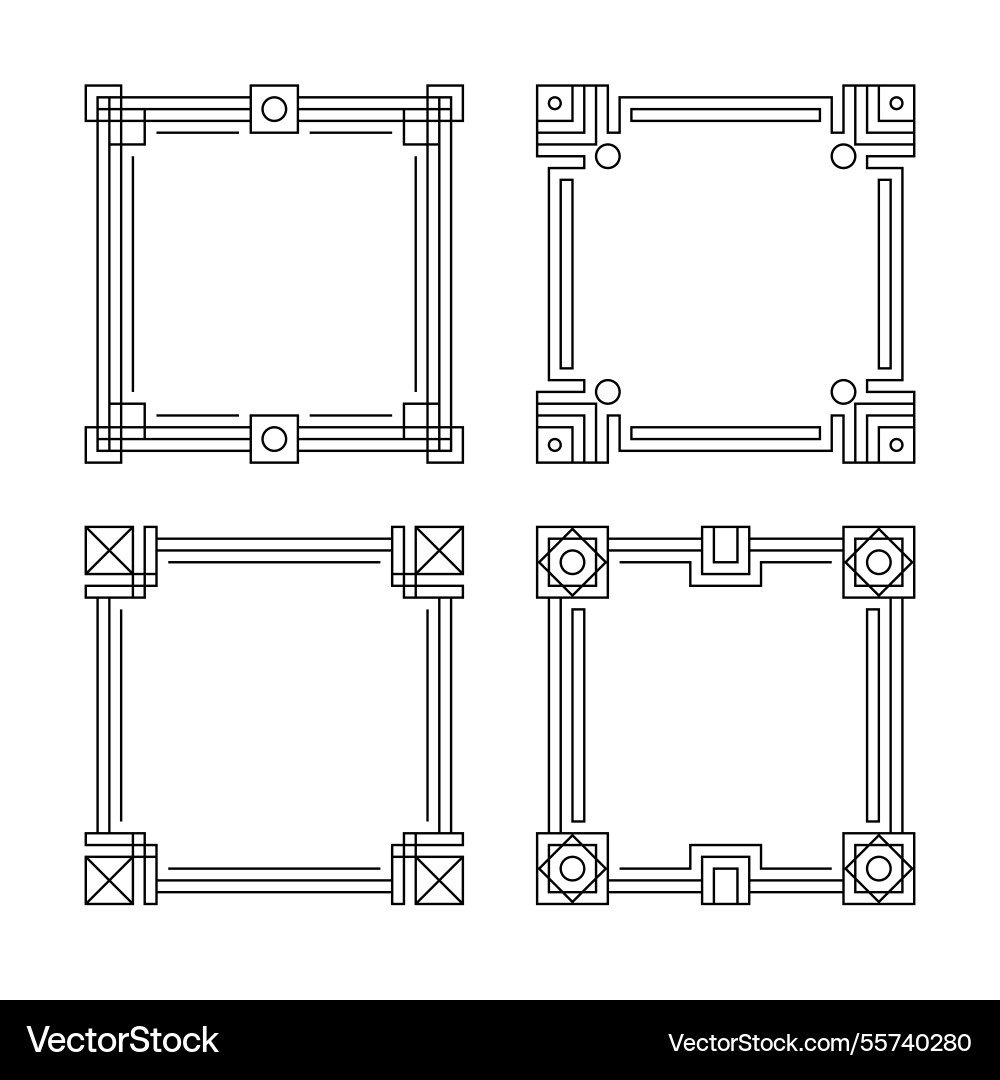 Frame collection with lineal style Vector Image