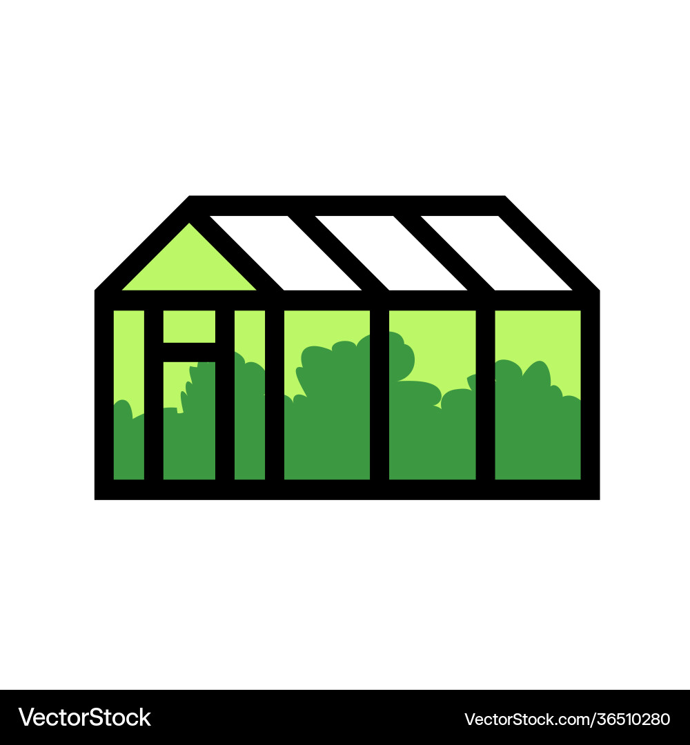 Greenhouse icon with growing green plants Greenhouse icon with growing green plants vector image