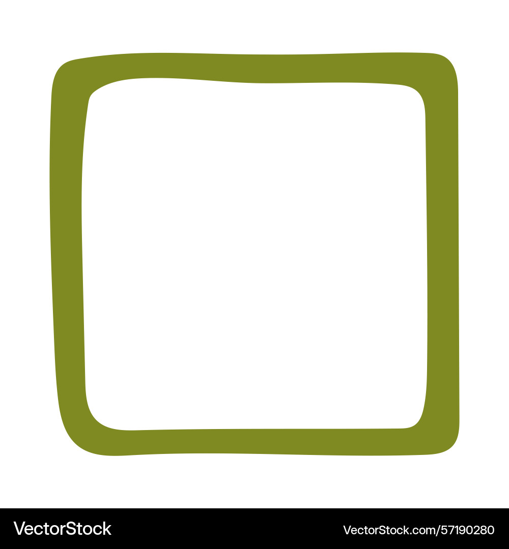 Hand-drawn square frame with rounded wavy edges Hand-drawn square frame with rounded wavy edges vector image