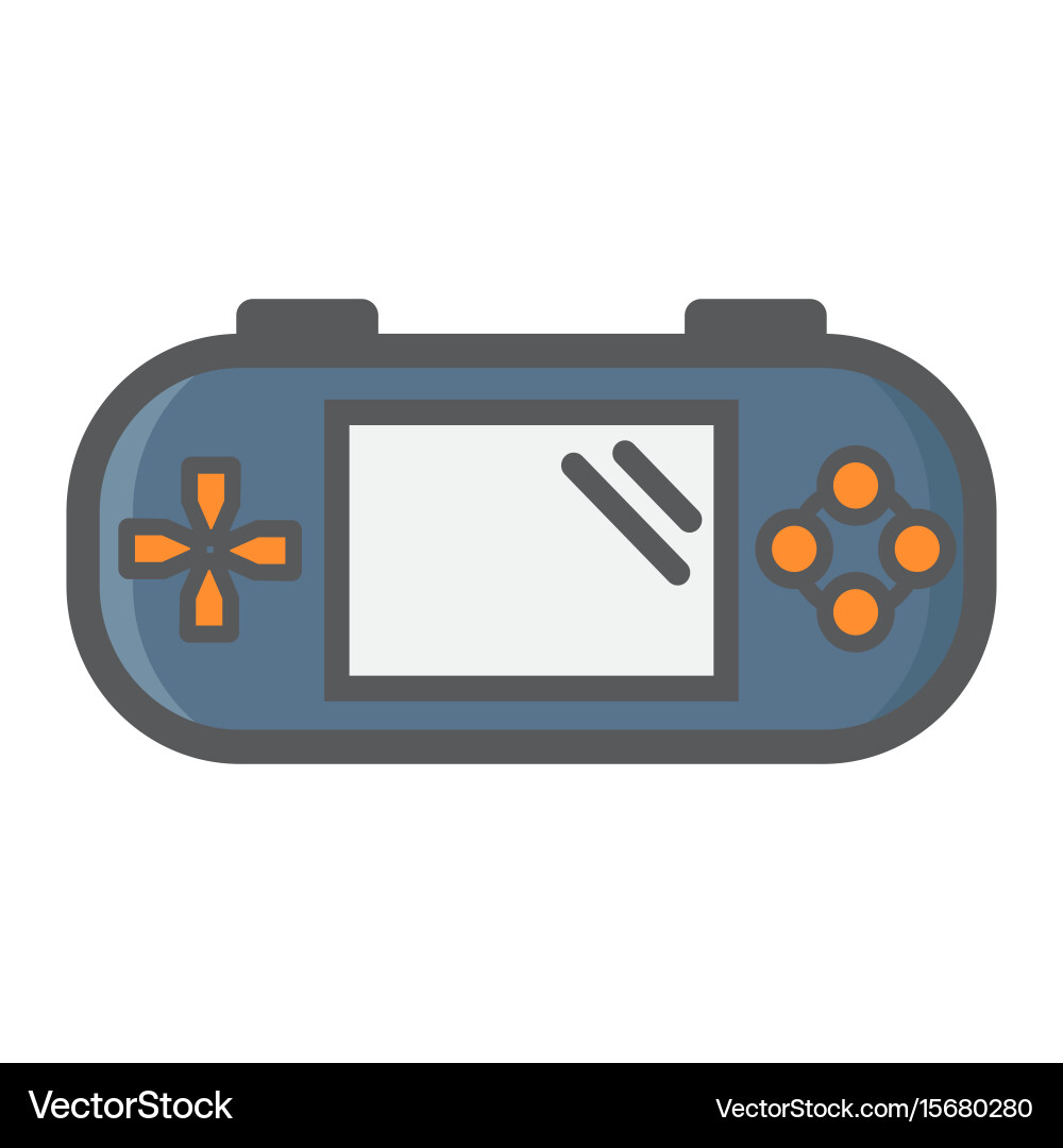 Handheld game console colorful line icon vector image