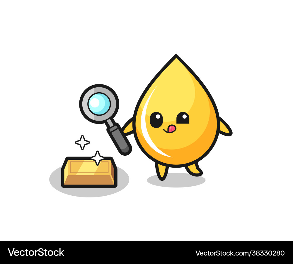 Honey drop character is checking authenticity Vector Image