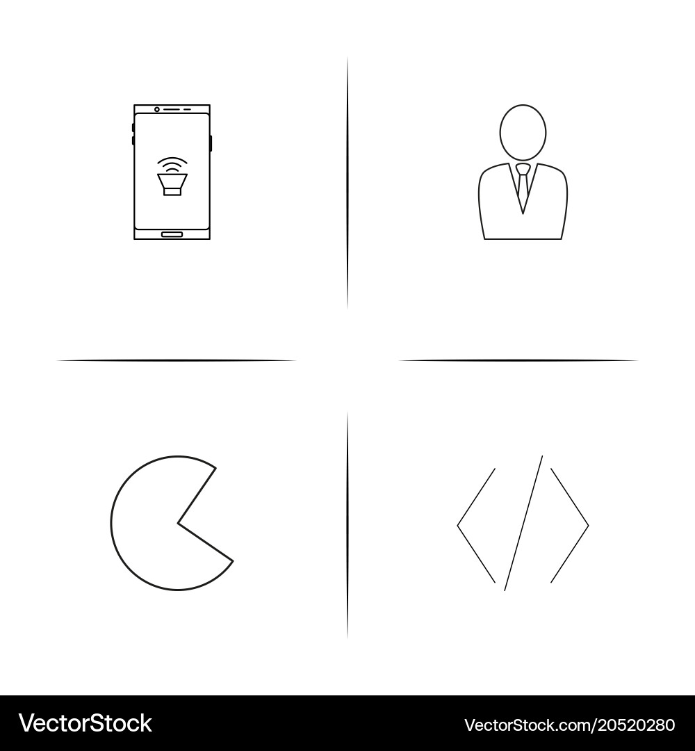 Internet of things simple linear icons set Vector Image
