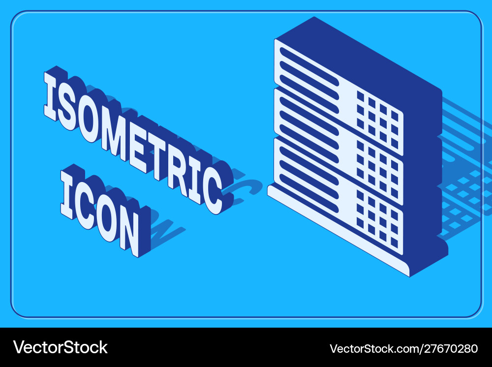 Isometric server data web hosting icon isolated Isometric server data web hosting icon isolated Vector Image