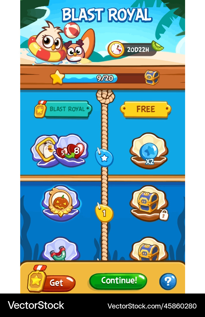 Komplettes Set von Level-Taste Spiel ui Pop-up-Symbol vektorbild