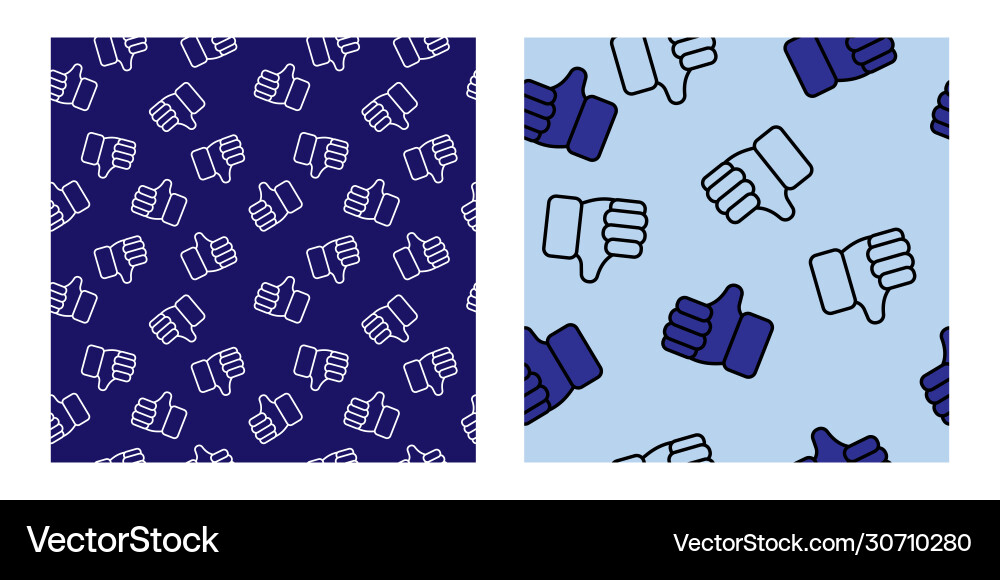 Likes and dislikes patterns set Likes and dislikes patterns set vector image