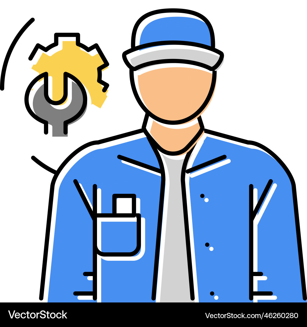 Maintenance mechanic repair worker color icon Maintenance mechanic repair worker color icon vector image