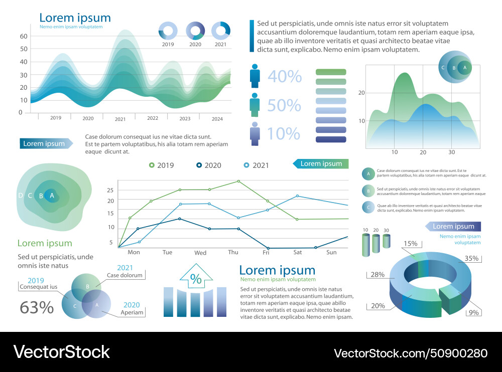 Mega set of infographic elements data Royalty Free Vector