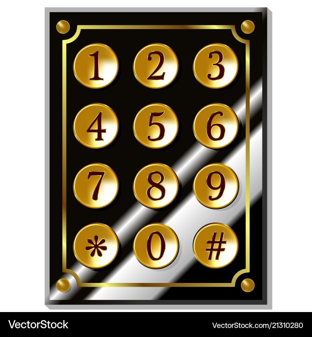 Number code keyboard Number code keyboard vector image