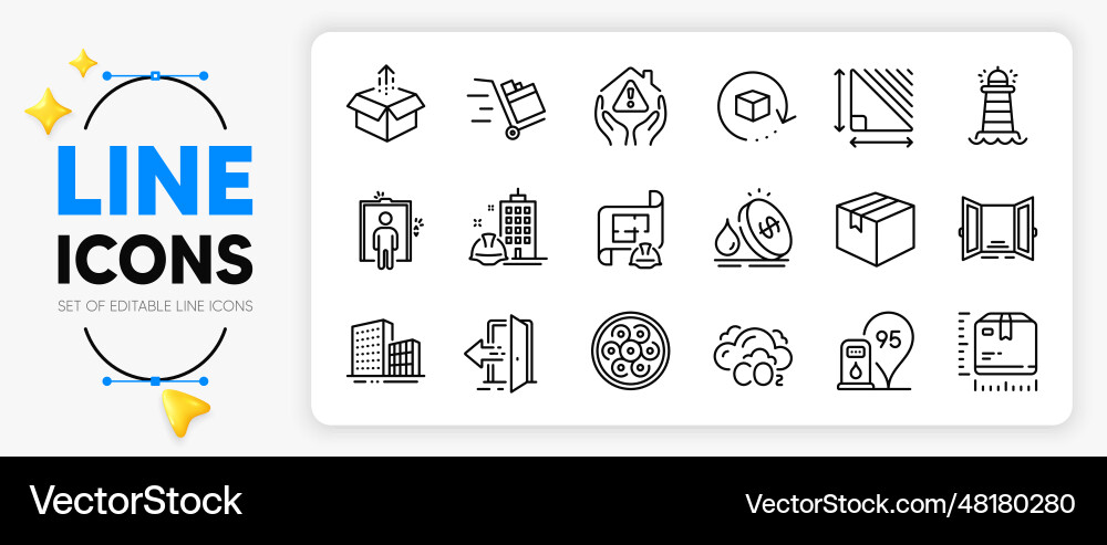 Petrol station send box and return package line Petrol station send box and return package line vector image