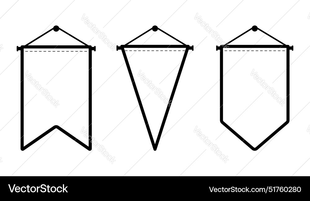 Pinnat Icon Set - Triangular Shapes Vector Image