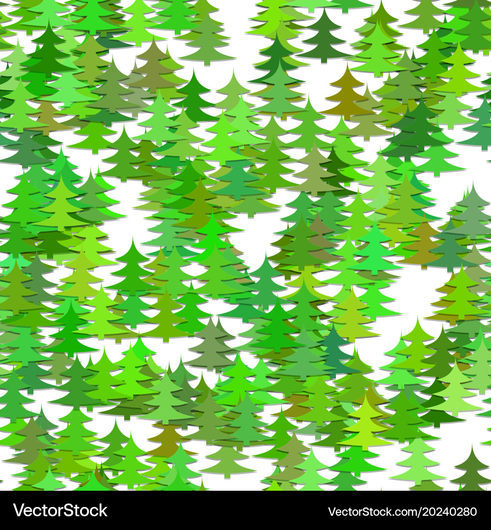 Seamless abstract random pine tree pattern vector image