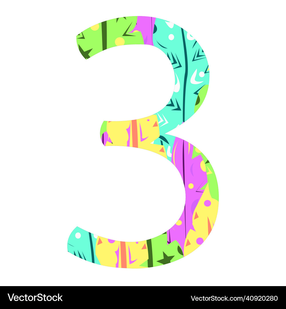 Stylized figure three with an abstract pattern Stylized figure three with an abstract pattern vector image