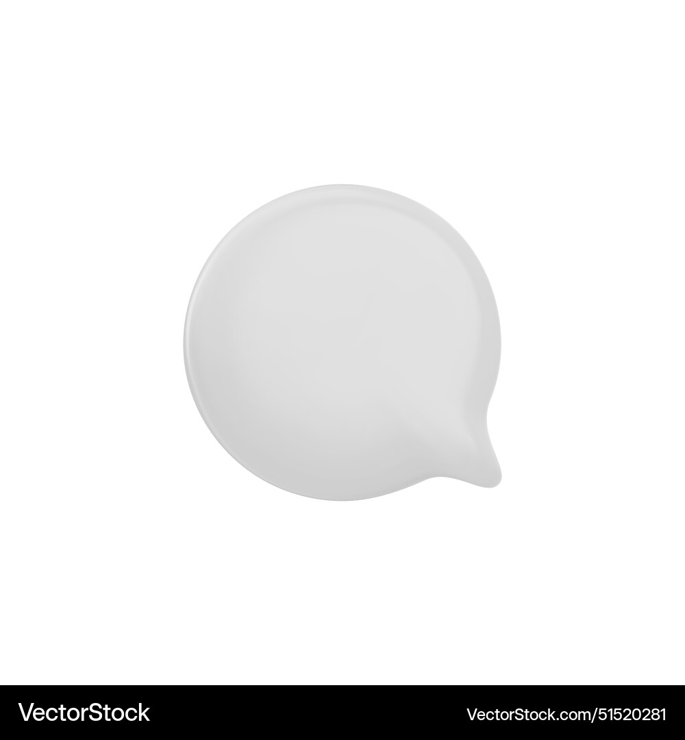 3d glossy white empty speech bubble render 3d glossy white empty speech bubble render vector image