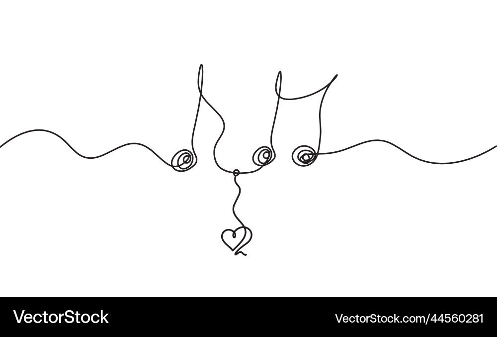 Abstract whole note with heart as continuous Vector Image