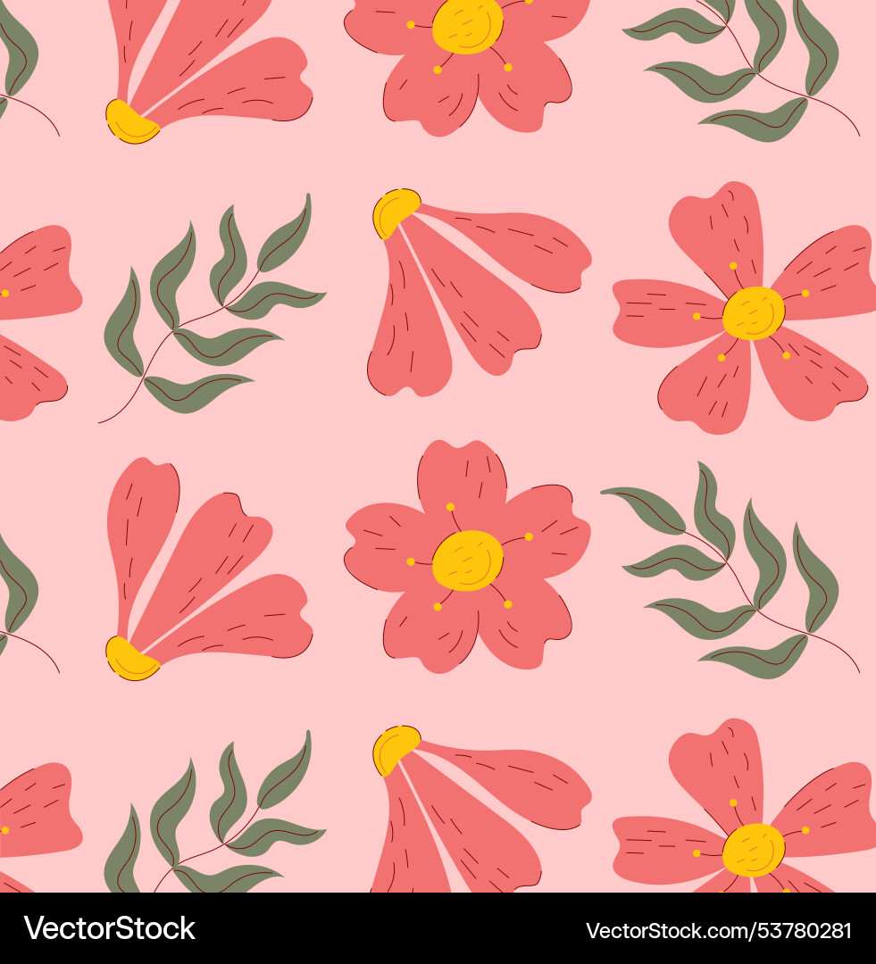 Cherry sakura seamless pattern repeating design vector image