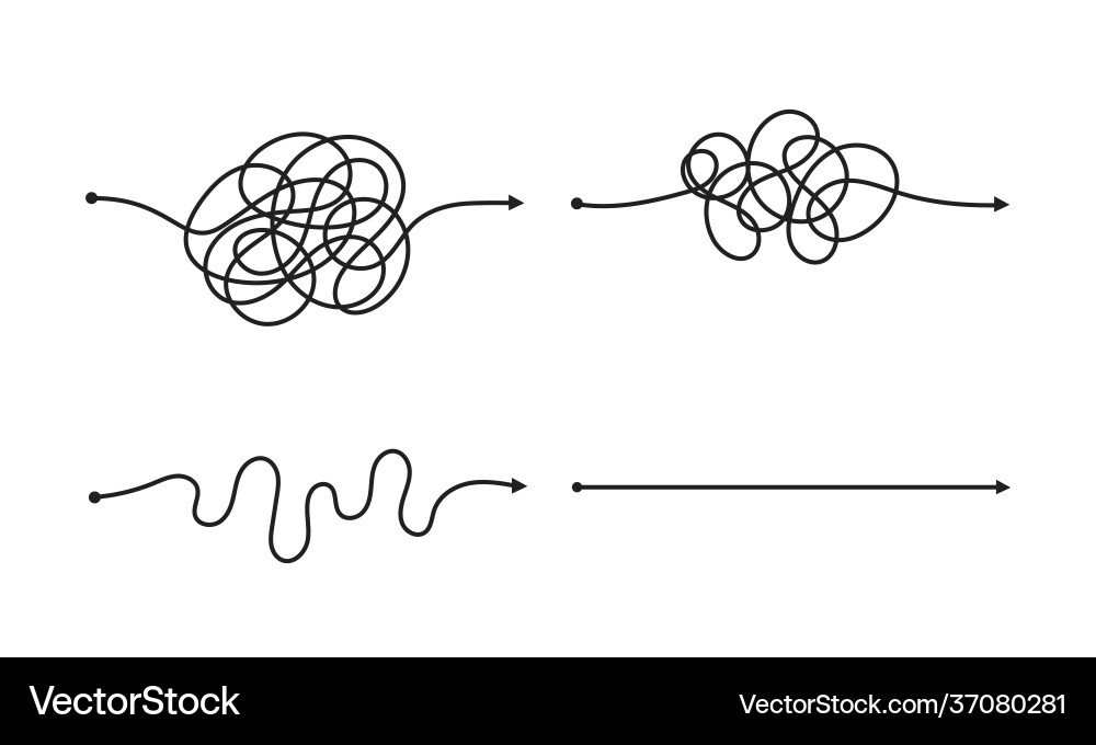 Complex and easy simple way from start to end Vector Image
