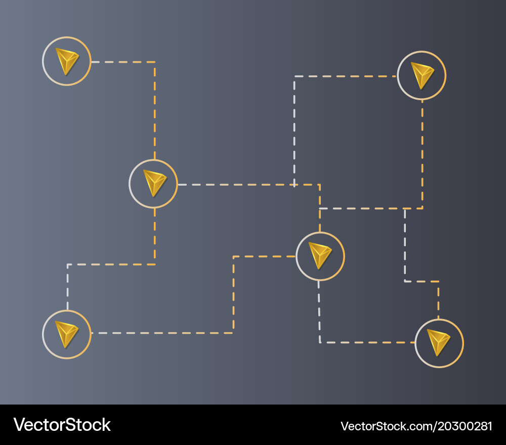 Cryptocurrency tron blockchain connect network vector image
