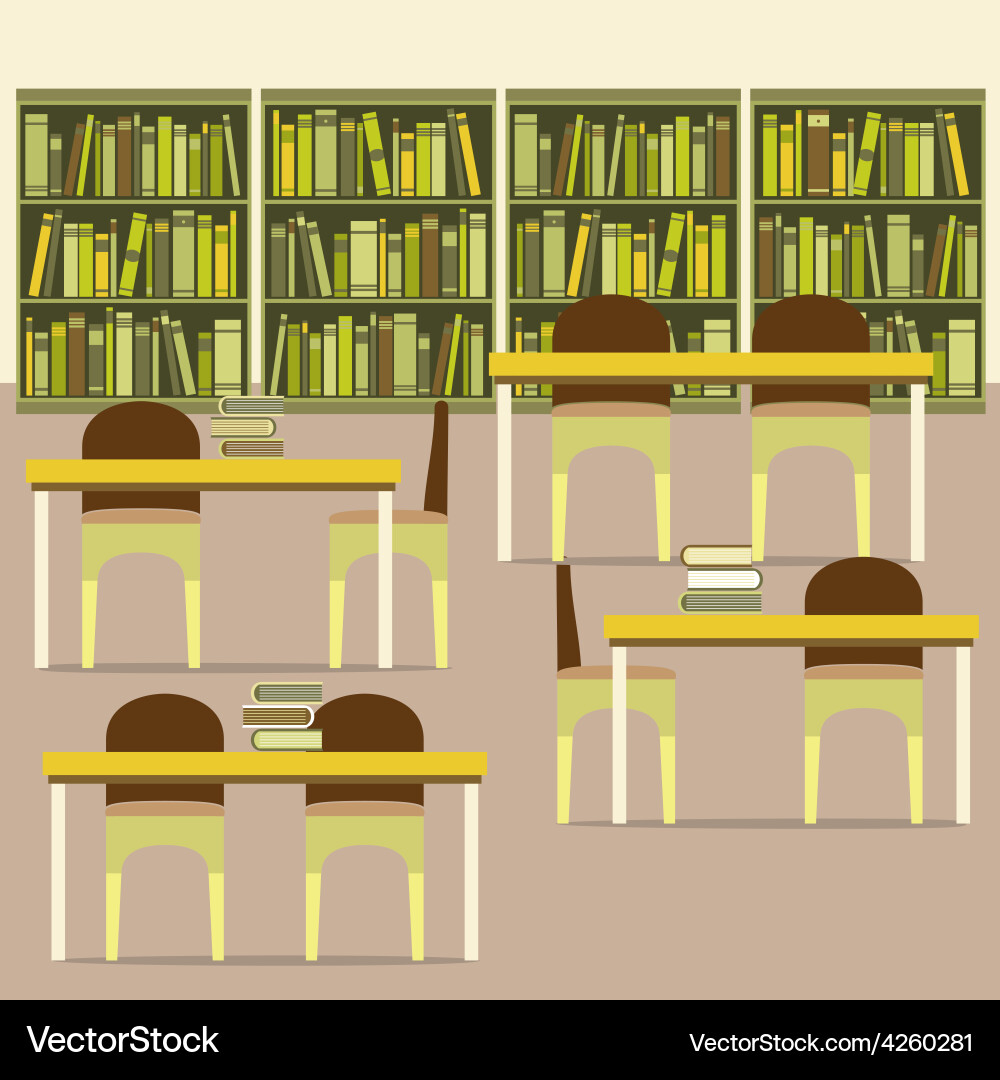 Empty reading seats in a library vector image