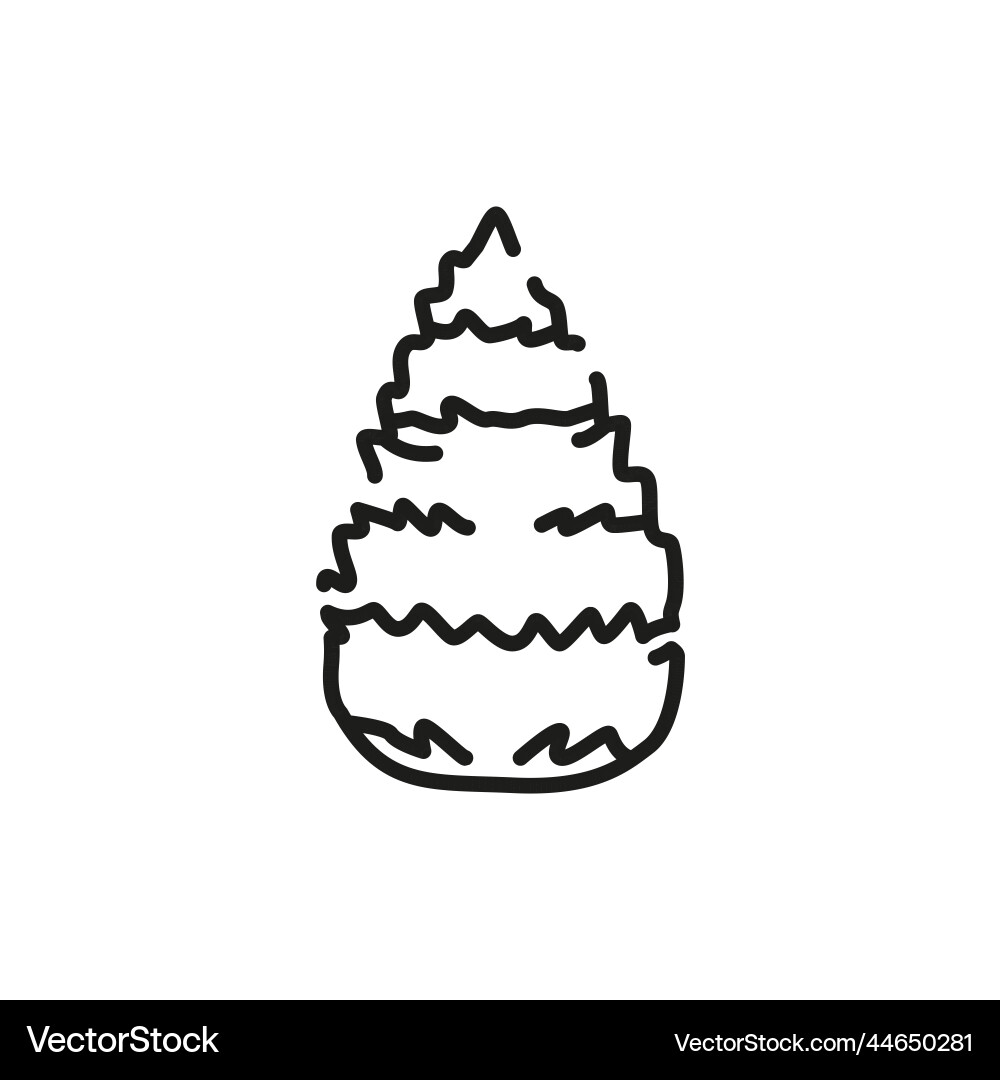 Fir tree color line icon pictogram for web page vector image