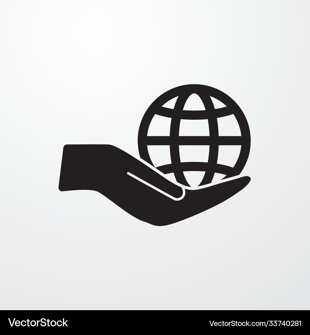 Globe in hand icon for web and mobile Globe in hand icon for web and mobile vector image
