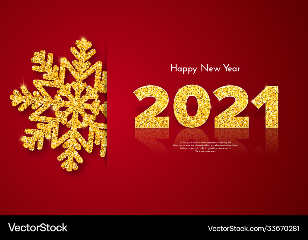 Golden numbers 2021 with reflection and shadow Golden numbers 2021 with reflection and shadow vector image