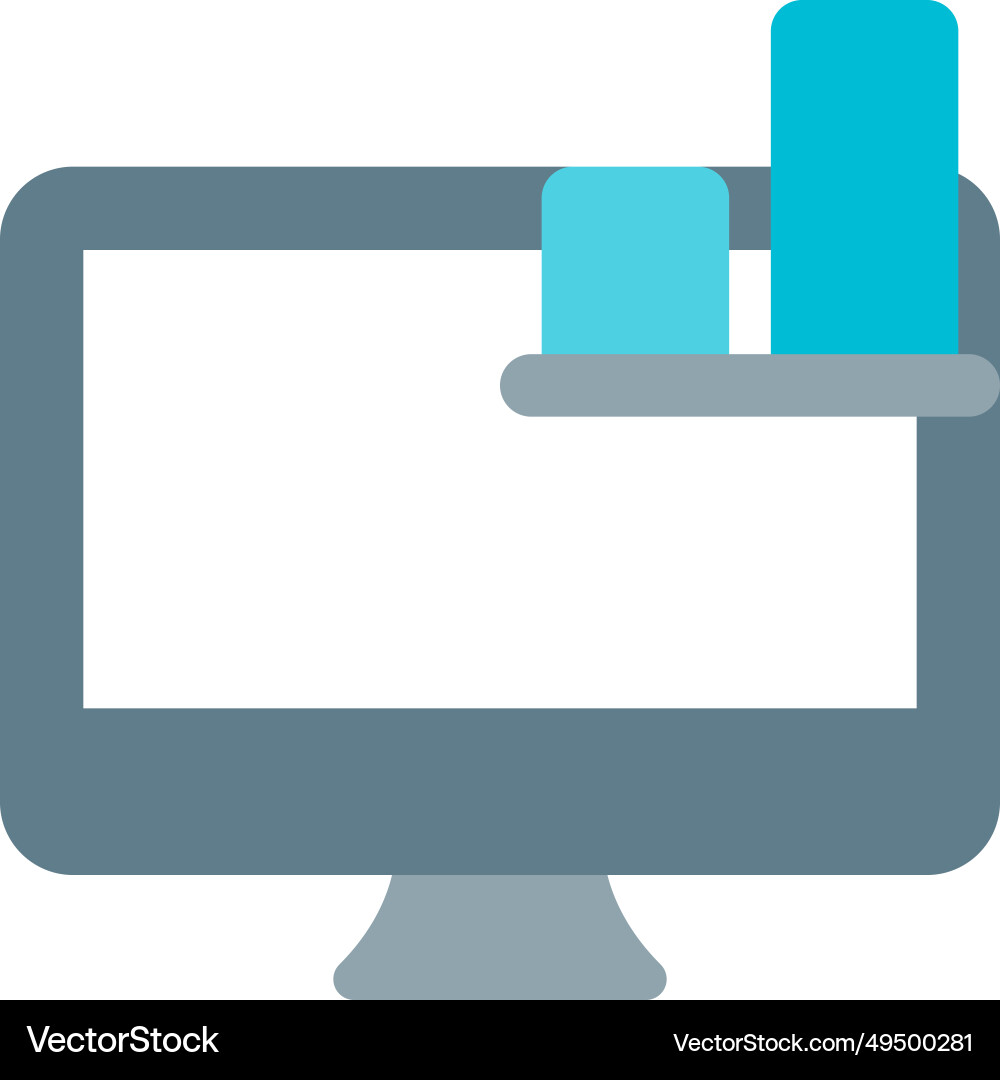 Graphical representation of data on desktop vector image