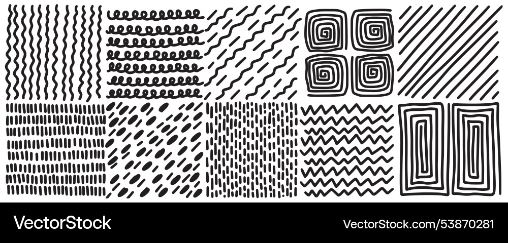 Grunge textured shading set graphics vector image