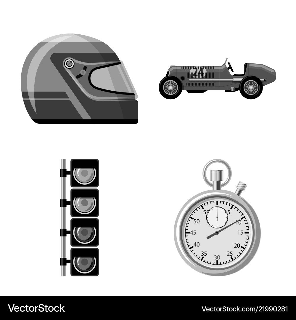 Isolated object of car and rally symbol set Isolated object of car and rally symbol set vector image