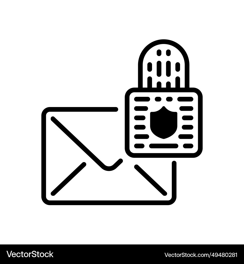 Line style icon design for encrypted email Line style icon design for encrypted email vector image