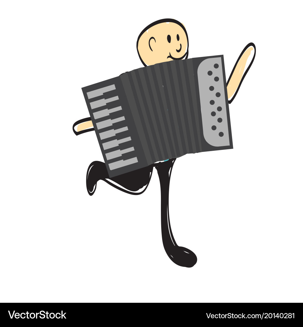 Man and accordion Vector Image