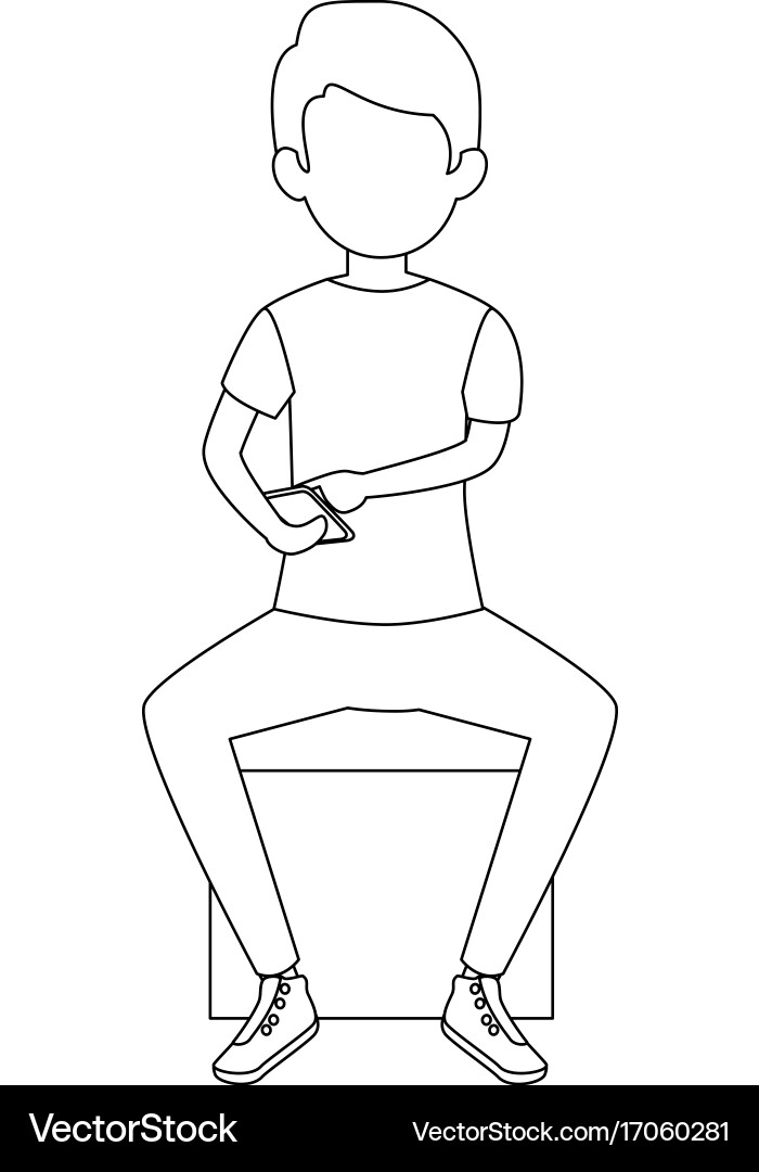 Man using a smartphone icon Vector Image