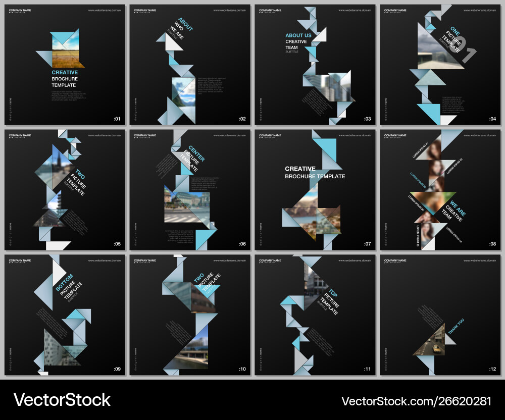 Minimal brochure templates with triangles Minimal brochure templates with triangles vector image