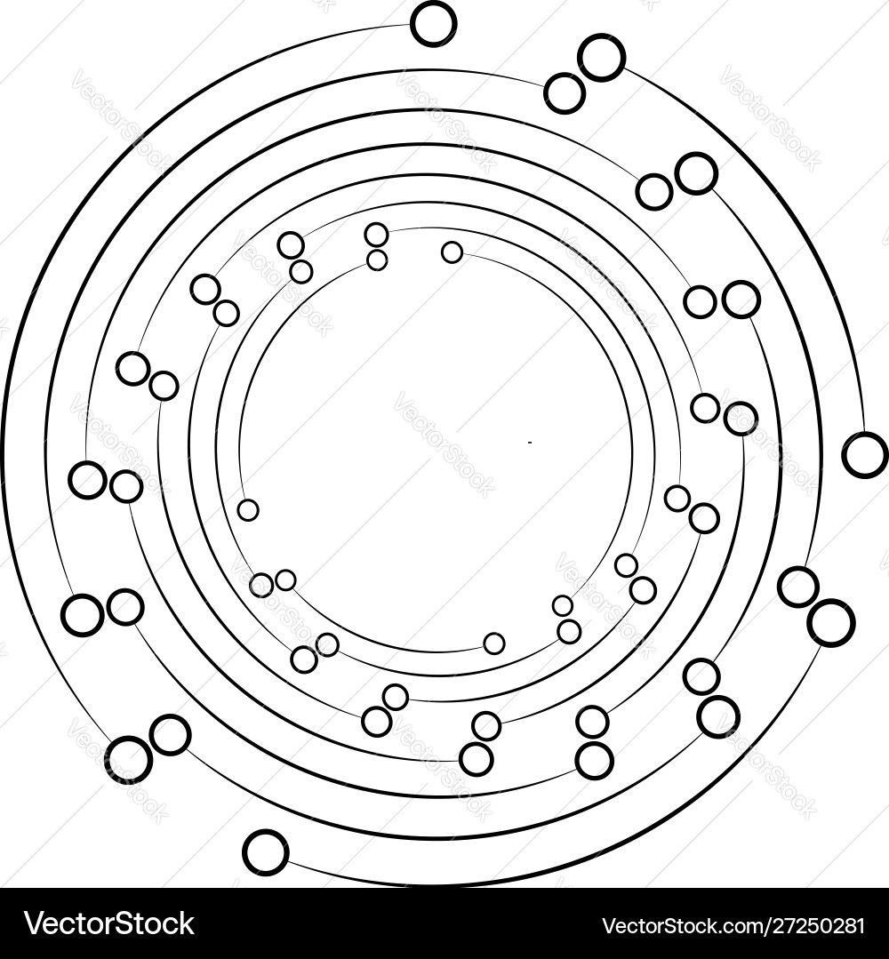 Plexus wire-frame radial circles with nodes Plexus wire-frame radial circles with nodes vector image