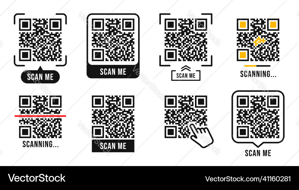 QR Code Scan Templates vector image