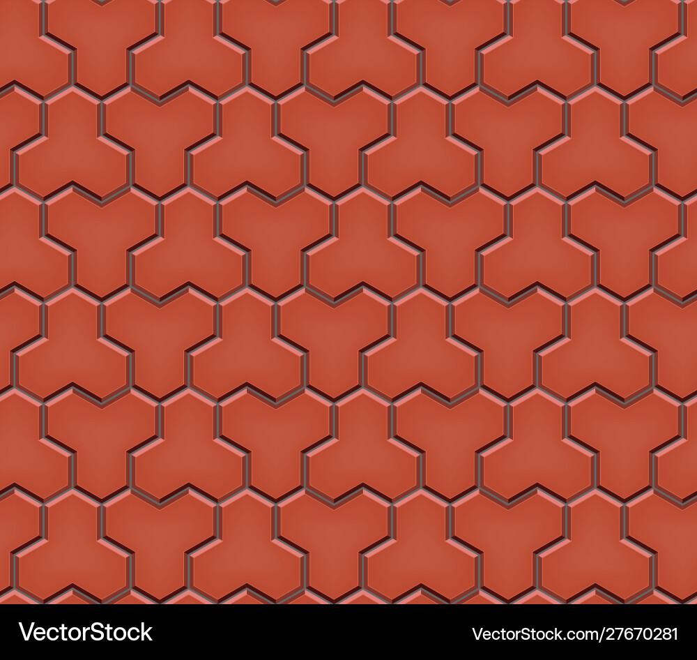 Red Cobblestone Pavement Pattern Vector Image