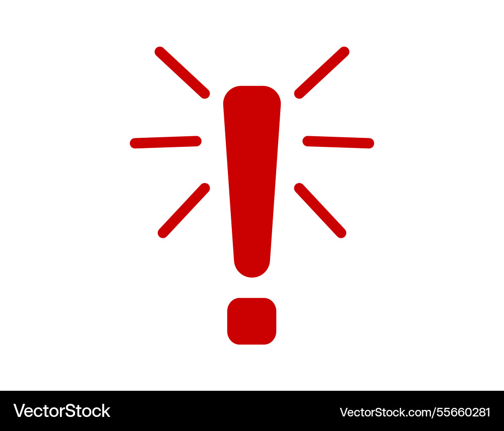 Red exclamation mark inside a triangle warning Vector Image