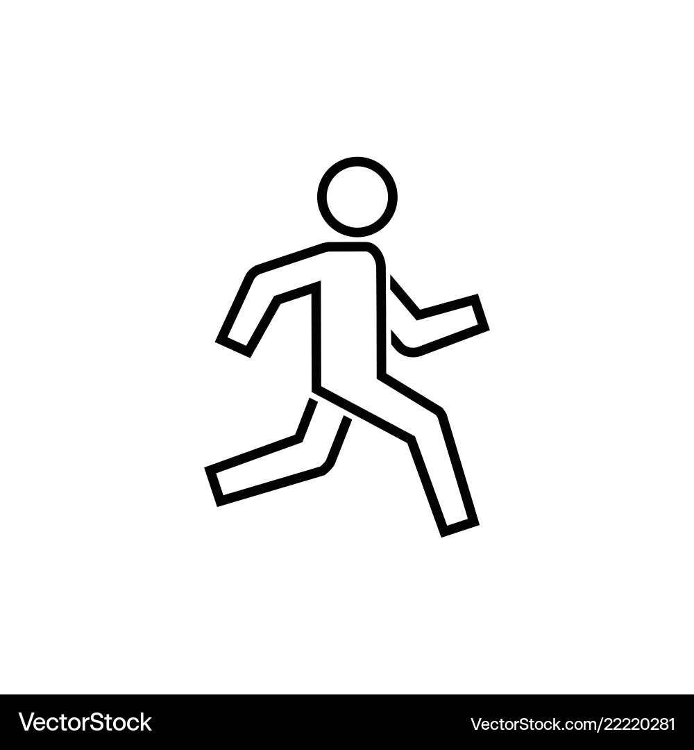 Running man icon simple symbol of run isolated Running man icon simple symbol of run isolated vector image