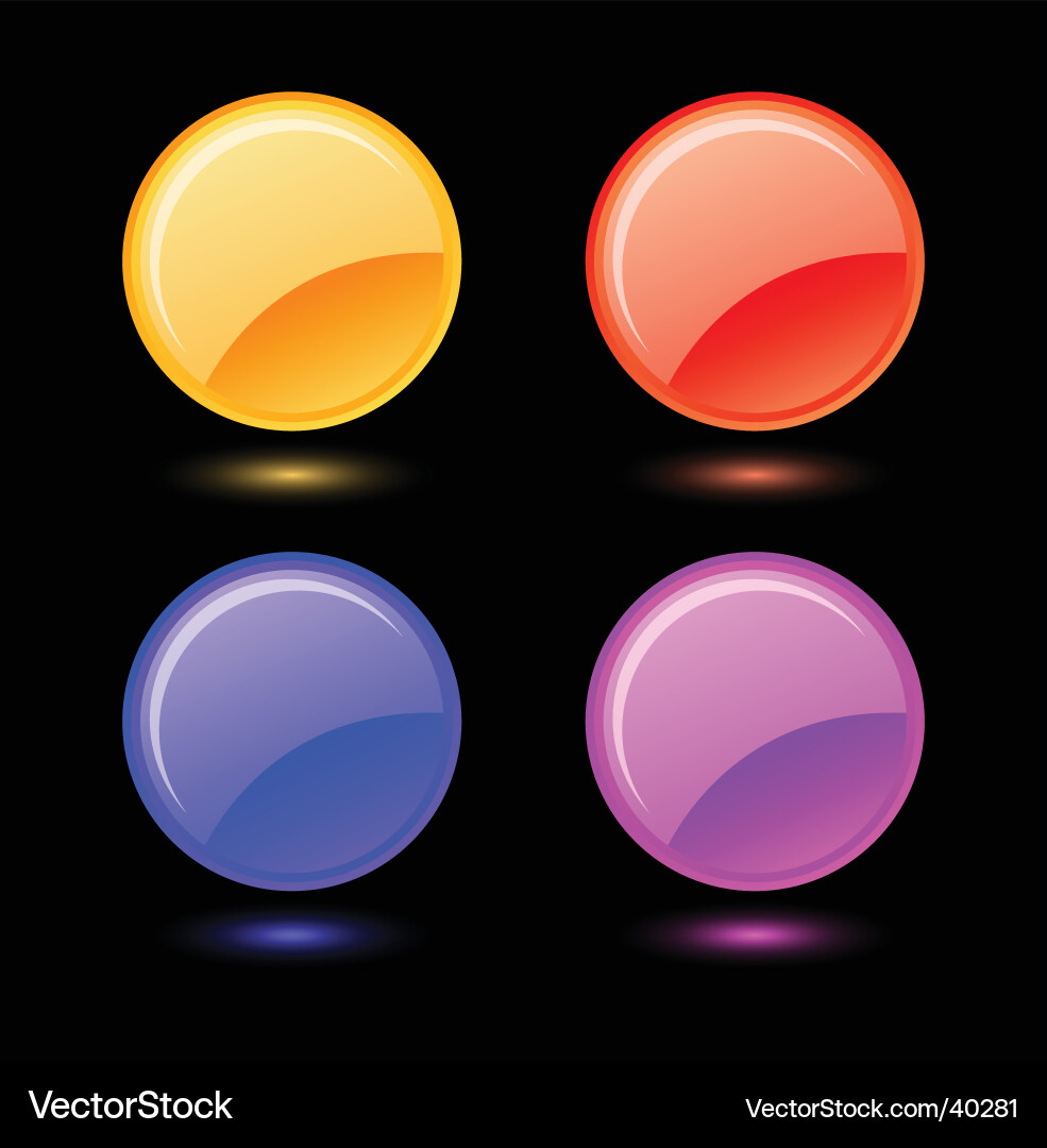 Set of glossy circles Vector Image