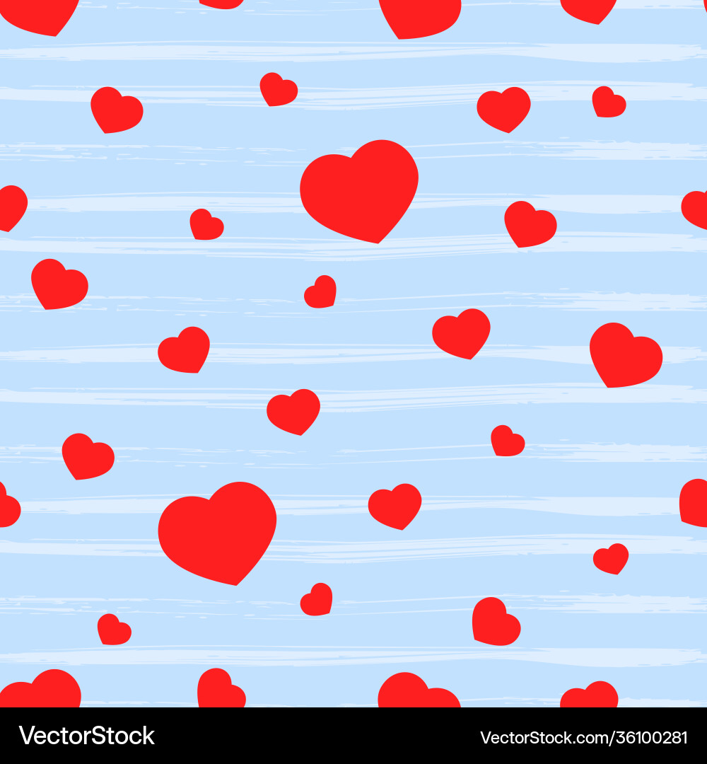 Valentines heart seamless pattern with red shape Valentines heart seamless pattern with red shape vector image