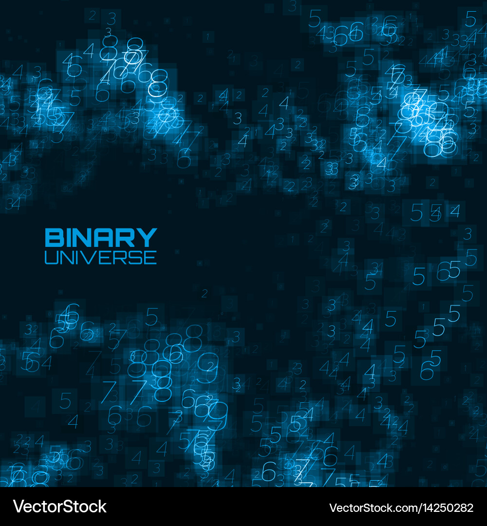 Abstract Data Flow - Binary Code vector image