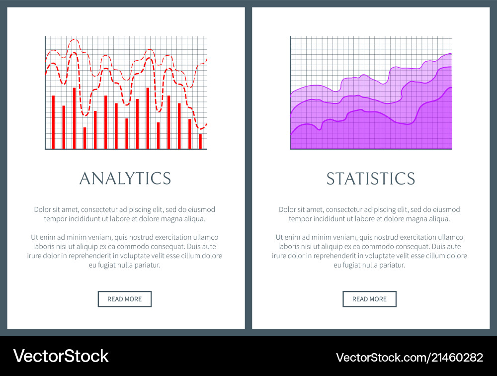 Analytics and statistics visual representation set Analytics and statistics visual representation set vector image