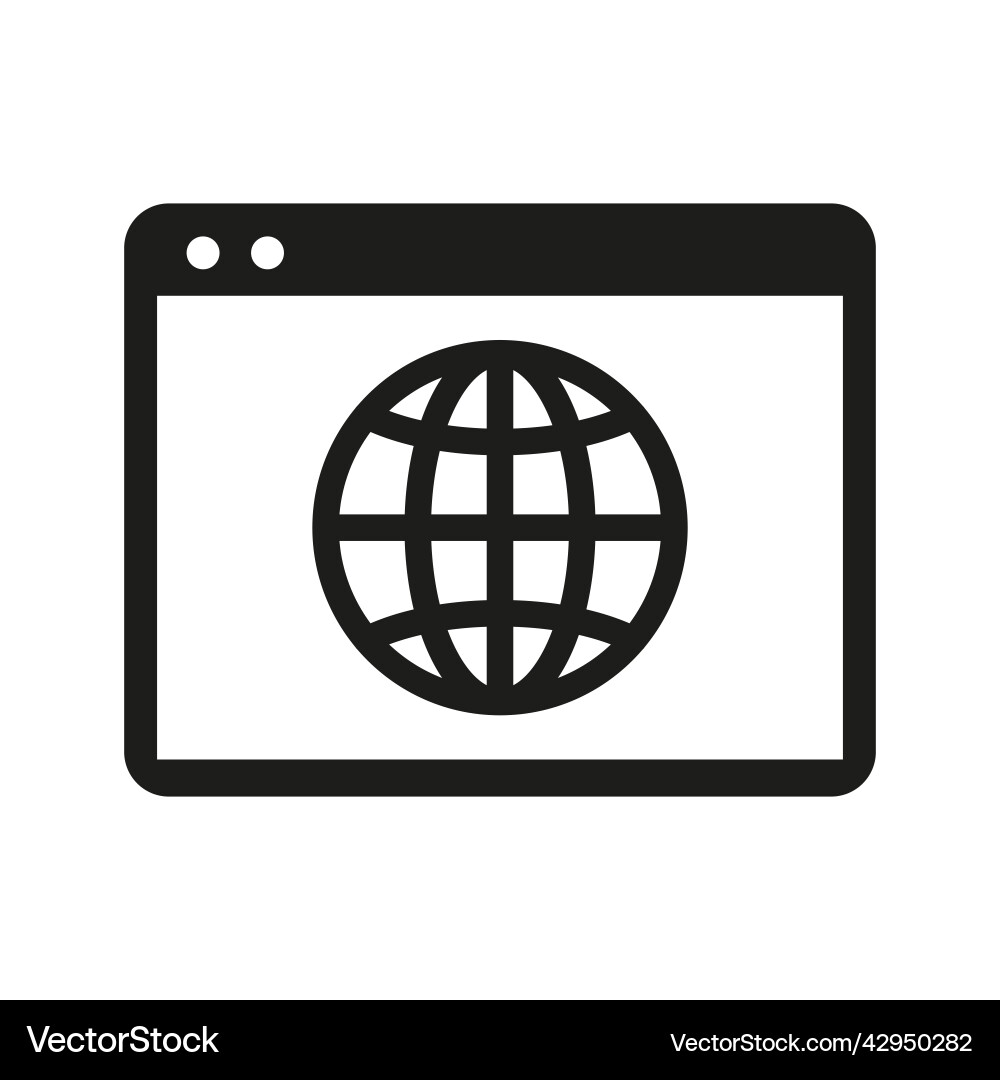 Browser and globe icon internet network Browser and globe icon internet network vector image